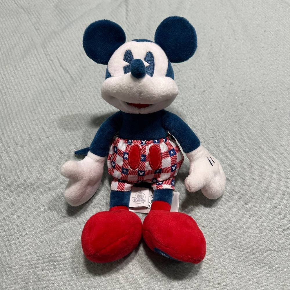 Disney Parks Mickey Mouse American Original Plush Patriotic Star Shorts Blue